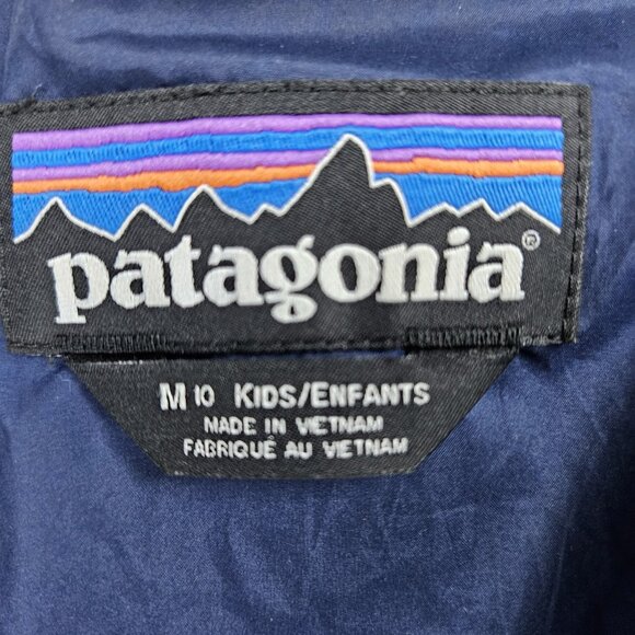 Patagonia Blue PrimaLoft Full Zip Insulated Zip Pockets Puffer Jacket Kids 10 M - Picture 3 of 16